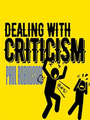 cover image of Dealing With Criticism